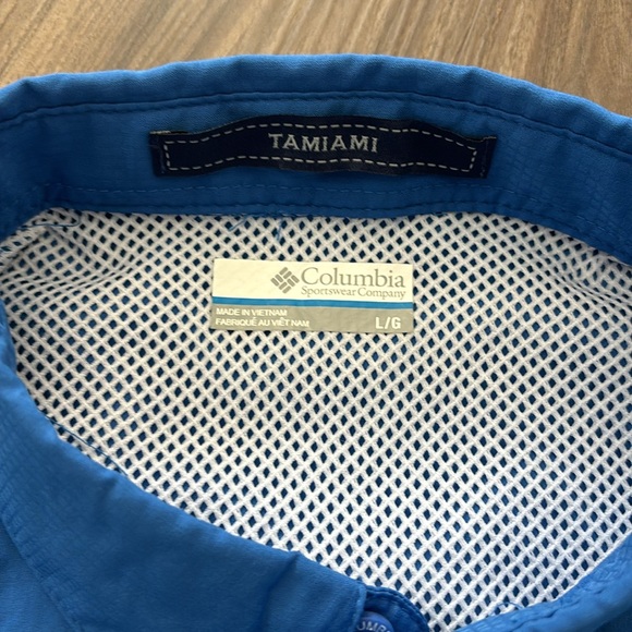 Columbia PFG Omni Shade Vented Fishing Shirt blue Short Sleeves Men’s Large NWOT - Picture 3 of 7